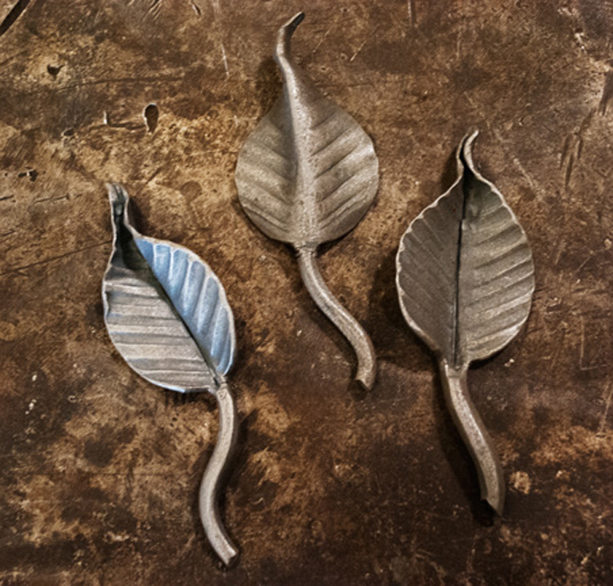 hand forged leaves